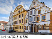 Karlsplatz square, Neuburg an der Donau, Germany (2018 год). Стоковое фото, фотограф Boris Breytman / Фотобанк Лори