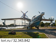 Гидросамолёт Бе-12, экспонат музея Мирового океана. Калининград. Россия (2019 год). Редакционное фото, фотограф E. O. / Фотобанк Лори