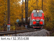 Грузовой электровоз 2ЭС4К (2019 год). Редакционное фото, фотограф Роман Рожков / Фотобанк Лори