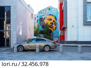 Граффити художника Stinkfish "Пионерка" по фотографии Александра Родченко. Улица Машкова 26, строение 2. Москва (2019 год). Редакционное фото, фотограф Александр Щепин / Фотобанк Лори