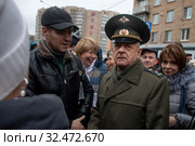 Полковник ГРУ Владимир Квачков принимает участие в "Русском марше" у метро "Щукинская" в городе Москве, Россия (2019 год). Редакционное фото, фотограф Николай Винокуров / Фотобанк Лори