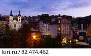 Karlovy Vary at twilight. Стоковое фото, фотограф Яков Филимонов / Фотобанк Лори