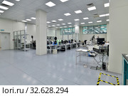 Moscow, Russia - Dec. 5.2019. interior of Mikron - the largest plant for the production of chips. Zelenograd. Редакционное фото, фотограф Володина Ольга / Фотобанк Лори