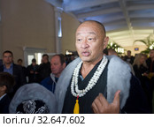 Знаменитый голливудский киноактер Кэри-Хироюки Тагава Cary-Hiroyuki Tagawa дает интервью в Москве (2013 год). Редакционное фото, фотограф Малышев Андрей / Фотобанк Лори