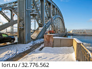 Мост Петра Великого (Большеохтинский). Санкт-Петербург (2019 год). Редакционное фото, фотограф Сергей Афанасьев / Фотобанк Лори