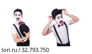 Personification of Charlie Chaplin on white. Стоковое фото, фотограф Elnur / Фотобанк Лори