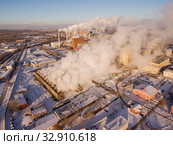 Загрязнение окружающей среды заводом по производству кальцинированной соды. Environmental pollution by the plant for the production of soda ash. Стоковое фото, фотограф Евгений Романов / Фотобанк Лори