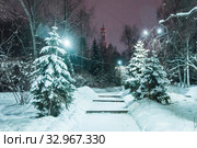 Россия. Екатеринбург. Харитоновский сад зимой. Знаковое известное место в городе. Стоковое фото, фотограф Сергеев Валерий / Фотобанк Лори