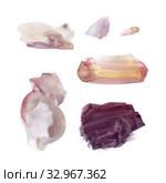 Set of brown hand drawn watercolor stains. Стоковая иллюстрация, иллюстратор Анастасия Филиппова / Фотобанк Лори