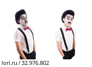 Personification of Charlie Chaplin on white. Стоковое фото, фотограф Elnur / Фотобанк Лори