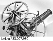 Old vintage shining brass telescope closeup photo. Стоковое фото, фотограф EugeneSergeev / Фотобанк Лори