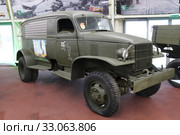 Радийный фургон/передвижная радиостанция Chevrolet, CША, модели К51 - экспонат парка "Патриот" (2020 год). Редакционное фото, фотограф Светлана Ясинская / Фотобанк Лори