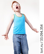 Redhead crying disappointed little boy crying. Стоковое фото, фотограф Iryna Hramavataya / PantherMedia / Фотобанк Лори