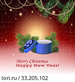 Illustration of clock and Christmas decorations. Стоковое фото, фотограф Andrey Lipinskiy / PantherMedia / Фотобанк Лори