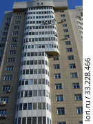 Двадцатипятиэтажный трехподъездный монолитный жилой дом, 2008 года постройки. Жилой комплекс «Воронцовский посад». Улица Яблочкова, 16. Бутырский район. Город Москва (2015 год). Редакционное фото, фотограф lana1501 / Фотобанк Лори