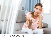 Tired girl with headache. Стоковое фото, фотограф Яков Филимонов / Фотобанк Лори