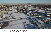 Поволжье. Башкирское село Верхнеяркеево зимой. Сельская жизнь. Volga region. Bashkir village of Verkhneyarkeyevo in winter. Rural life. (2019 год). Стоковое видео, видеограф Евгений Романов / Фотобанк Лори