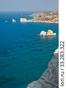 Petra of Romiou coast of the island as seen from the cliff viewpoint. Kouklia. Cyprus (2018 год). Стоковое фото, фотограф Сергей Пристяжнюк (Serg Zastavkin) / Фотобанк Лори