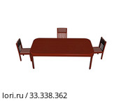 Kitchen table with chairs exposed. Стоковое фото, фотограф Norbert Dr. Lange / Smarterpix / Фотобанк Лори