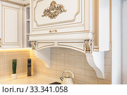 neoclassic style luxury kitchen interior. Стоковое фото, фотограф Сергей Старуш / Фотобанк Лори
