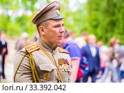 Russia Samara May 2019: officer of the tsarist army during the Russo-Turkish war. Редакционное фото, фотограф Акиньшин Владимир / Фотобанк Лори