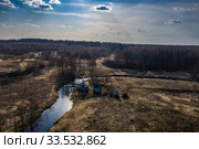 The holy spring of St. Mitrofan of Voronezh on the bank of a small river. Стоковое фото, фотограф Валерий Смирнов / Фотобанк Лори