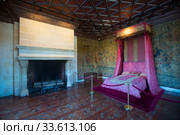 Interior of bedroom at Chenonceau castle (2018 год). Редакционное фото, фотограф Яков Филимонов / Фотобанк Лори