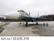 Многоцелевой всепогодный истребитель СУ-27 - экспонат парка "Патриот" (2020 год). Редакционное фото, фотограф Светлана Ясинская / Фотобанк Лори