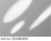 Sunbeams and transparent shadow. Vector mockup. Стоковая иллюстрация, иллюстратор Анастасия Филиппова / Фотобанк Лори