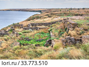 Ancient greek colony Olbia in Parutino, Ukraine (2019 год). Редакционное фото, фотограф Sergii Zarev / Фотобанк Лори
