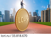 Businessman in debt and loan concept. Стоковое фото, фотограф Elnur / Фотобанк Лори