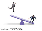 Competition concept with businessman and seesaw. Стоковое фото, фотограф Elnur / Фотобанк Лори