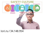 Businesswoman in safety culture concept. Стоковое фото, фотограф Elnur / Фотобанк Лори