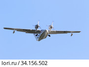 Гидроплан российского производства Л-145 во время полета на севере Сибири (2020 год). Редакционное фото, фотограф Григорий Писоцкий / Фотобанк Лори