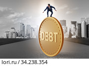 Businessman in debt and loan concept. Стоковое фото, фотограф Elnur / Фотобанк Лори