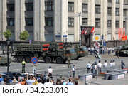 Пусковые установки ЗРС С-350 "Витязь" на Охотном Ряду во время парада, посвящённого 75-летию Победы в Великой Отечественной войне (2020 год). Редакционное фото, фотограф Free Wind / Фотобанк Лори