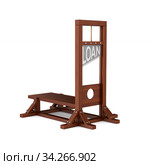 guillotine with text loan on white background. Isolated 3d illustration. Стоковая иллюстрация, иллюстратор Ильин Сергей / Фотобанк Лори