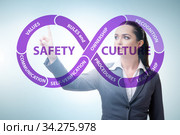 Businesswoman in safety culture concept. Стоковое фото, фотограф Elnur / Фотобанк Лори