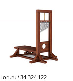 guillotine with text bankrupt on white background. Isolated 3d illustration. Стоковая иллюстрация, иллюстратор Ильин Сергей / Фотобанк Лори