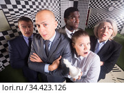 Concept of doubt in business plans. Стоковое фото, фотограф Яков Филимонов / Фотобанк Лори