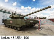 The main battle tank T-14 "Armata" at the exhibition of the International military-technical forum "Army-2020". Park Patriot , Odintsovo, Moscow region, Russia. Редакционное фото, фотограф Наталья Волкова / Фотобанк Лори