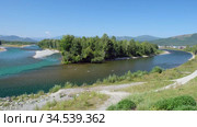 Видео места слияния рек Кокса и Катунь на Алтае / Video of Altai natural landscape on the place of confluence of the Katun and Koksa rivers. (2020 год). Стоковое видео, видеограф Сергей Пристяжнюк (Serg Zastavkin) / Фотобанк Лори