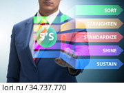 Businessman in 5S workplace organisation concept. Стоковое фото, фотограф Elnur / Фотобанк Лори