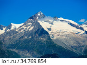 View of slopes and top of mountain Aiguille Verte. Western Alps. Стоковое фото, фотограф Яков Филимонов / Фотобанк Лори