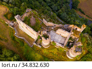 Top view of the ruin castle Chateau Rocher. Стоковое фото, фотограф Яков Филимонов / Фотобанк Лори