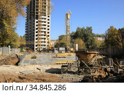 Строительство нового жилья. Липецк (2020 год). Стоковое фото, фотограф Евгений Будюкин / Фотобанк Лори