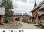 Музей средневекового рушанина. Старая Русса, Новгородская область (2020 год). Редакционное фото, фотограф Александр Щепин / Фотобанк Лори