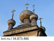 Wooden church of Peter and Paul in Virma, Republic of Karelia, Russia, (2020 год). Стоковое фото, фотограф Знаменский Олег / Фотобанк Лори