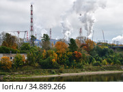 Industrial landscape. Volkhov. Russia (2020 год). Редакционное фото, фотограф Знаменский Олег / Фотобанк Лори