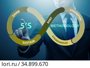 Businessman in 5S workplace organisation concept. Стоковое фото, фотограф Elnur / Фотобанк Лори